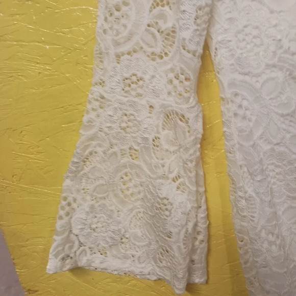Robbie Bee Signature Lace 3/4 Bell-Sleeve Sheath Dress Ivory Size Medium - Picture 7 of 7